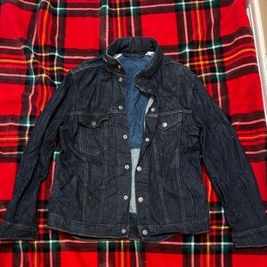 Levi's Dark Blue Jean Jacket with rain hoodie